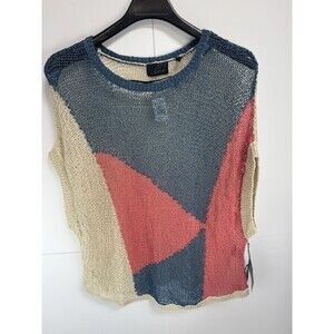 Line Knitwear $165 Tricolor 100% Cotton Top Size: Medium